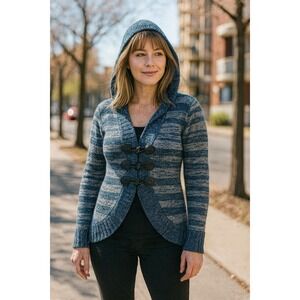 Boy‎ Meets Girl Women's Sweater Size XL Blue & Gray Cardigan